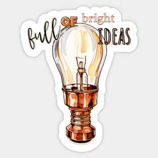 Full of Bright Ideas Lightbulb In Copper Sticker